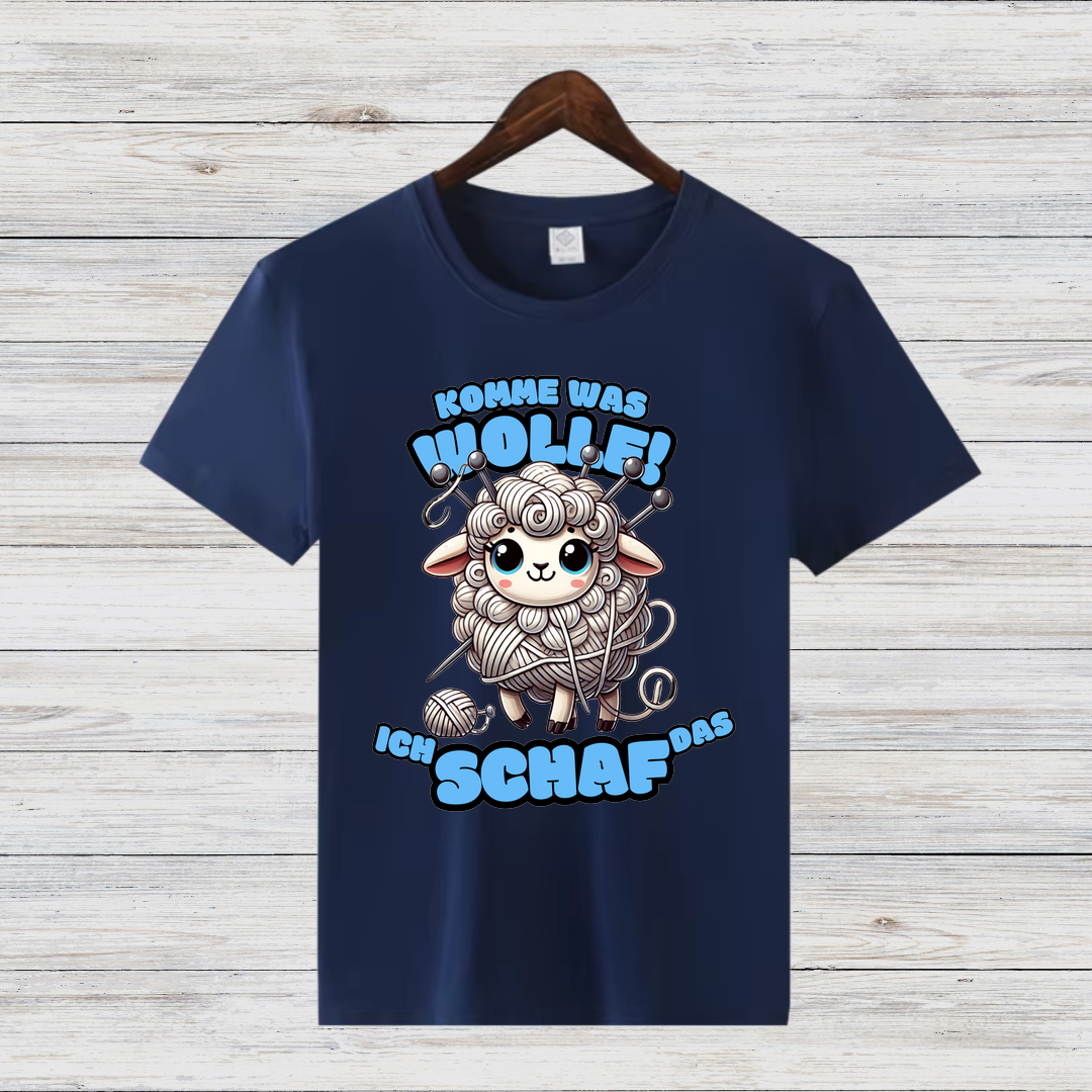 Komme was Wolle | Lustiges Strickshirt | Humorvolles Design mit Schaf-Motiv | Statement Shirt für Strick-Fans