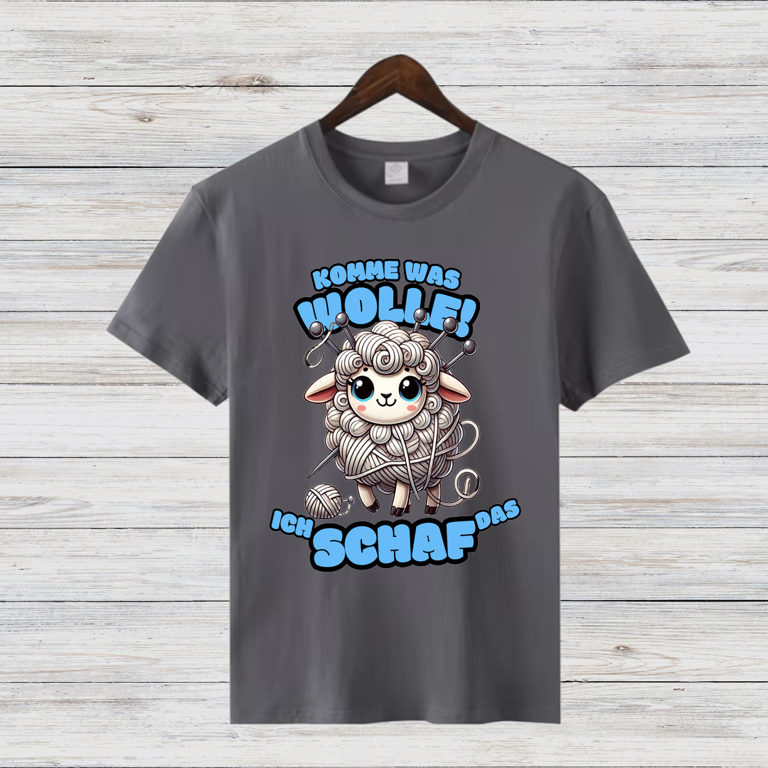 Komme was Wolle | Lustiges Strickshirt | Humorvolles Design mit Schaf-Motiv | Statement Shirt für Strick-Fans