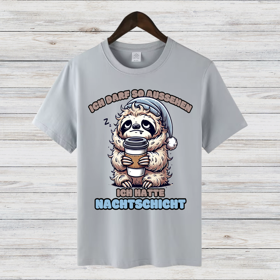 Faultier Nachtschicht | Lustiges Wintershirt | Humorvolles Faultier Design | Statement Shirt für kalte Tage