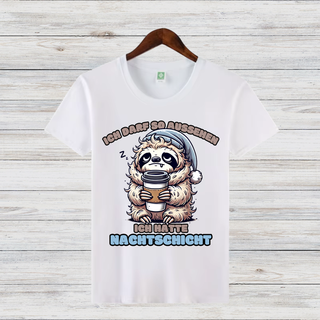 Faultier Nachtschicht | Lustiges Wintershirt | Humorvolles Faultier Design | Statement Shirt für kalte Tage