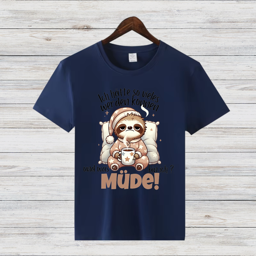 Faultier Pyjama Shirt | Lustiges Winterdesign | Gemütliches Statement-Shirt | Geschenkidee für Frauen