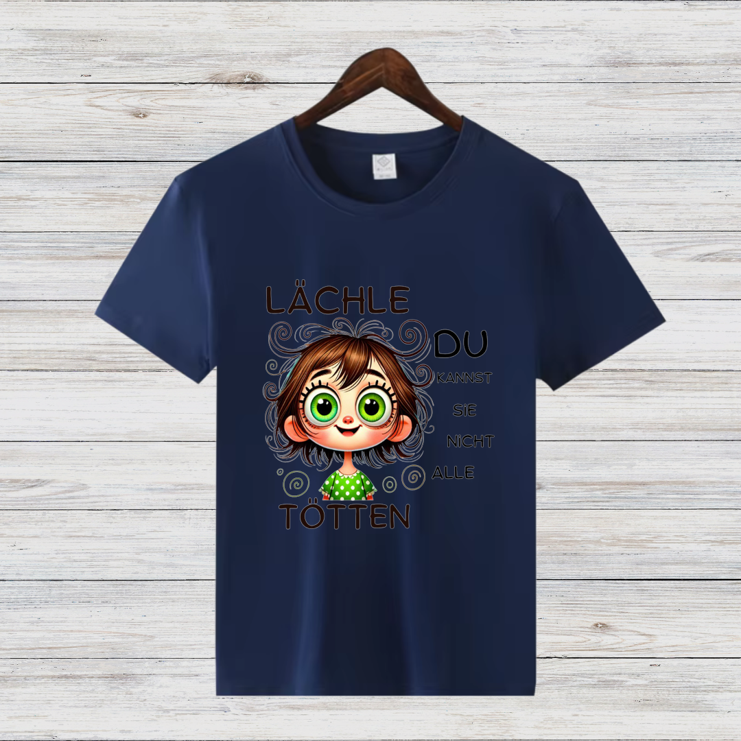Lächel-Motiv T-Shirt | Humorvolles Statement | Lustige Weihnachten | Shirt für Frauen