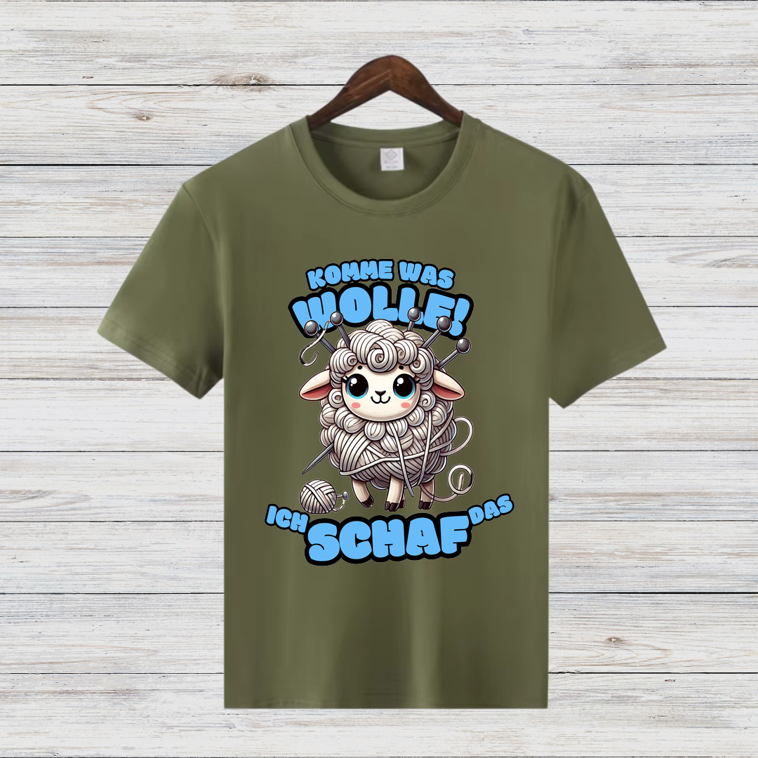Komme was Wolle | Lustiges Strickshirt | Humorvolles Design mit Schaf-Motiv | Statement Shirt für Strick-Fans