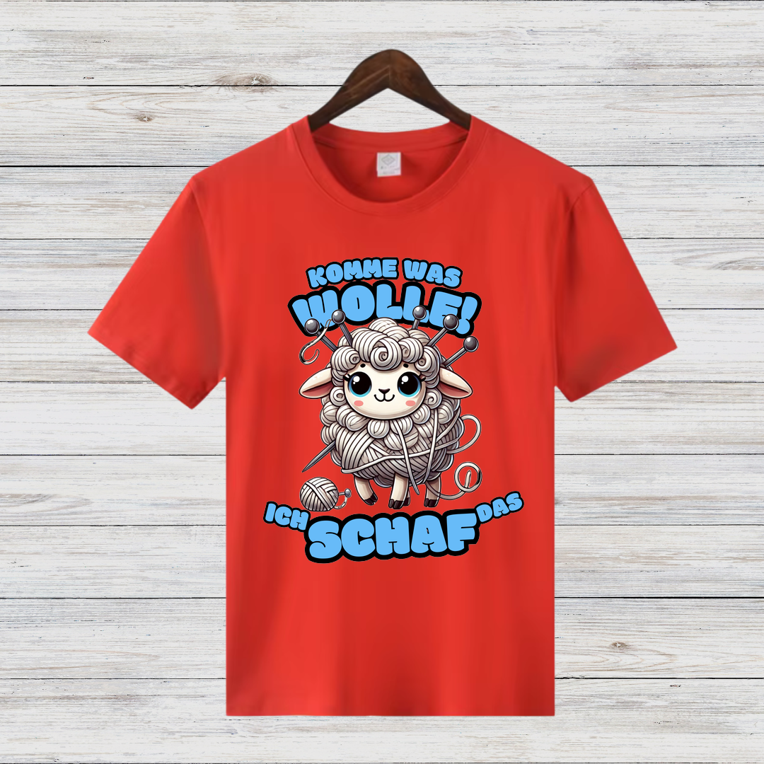 Komme was Wolle | Lustiges Strickshirt | Humorvolles Design mit Schaf-Motiv | Statement Shirt für Strick-Fans
