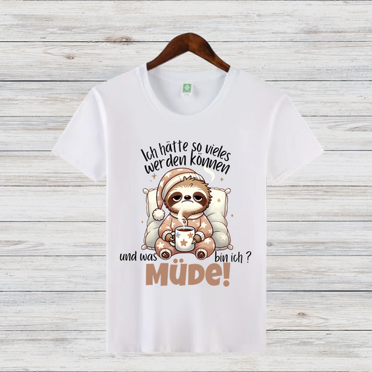 Faultier Pyjama Shirt | Lustiges Winterdesign | Gemütliches Statement-Shirt | Geschenkidee für Frauen