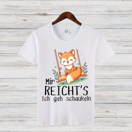 Mir reicht’s – Ich geh schaukeln | Lustiges Fuchs-Shirt | Humorvolles Statement-Shirt | Tierdesign für Damen