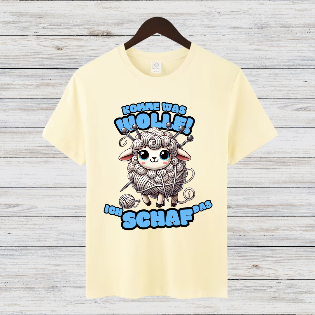 Komme was Wolle | Lustiges Strickshirt | Humorvolles Design mit Schaf-Motiv | Statement Shirt für Strick-Fans